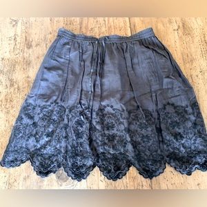 Charcoal gray embroidered skirt